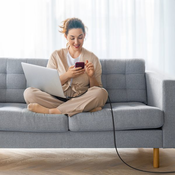 USB-C kabeļa kabelis-USB-C PD 60W XCC-1014 pītā pelējumā
