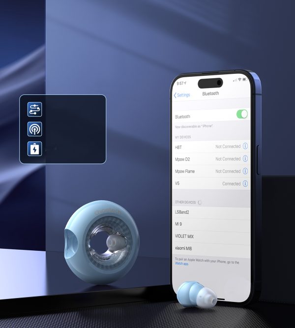 Bezvadu austiņas TWS Bluetooth 5.3 Lightura vokāls - zila