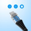 Kabelis USB-C-USB-C kabelis ar magnētisko organizatoru PD 3.1 240W 1,8 m-melns
