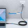 Kabelis USB-C-USB-C kabelis ar magnētisko organizatoru PD 3.1 240W 1,8 m-melns
