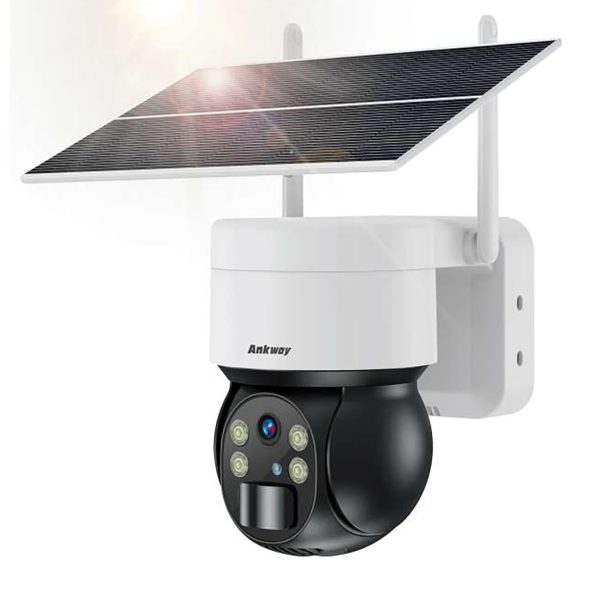 Saules saules kamera PTZ wifi ar 5W ASC006 -WF saules panelis - balts