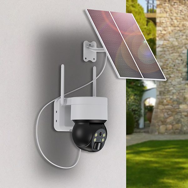 Saules saules kamera PTZ wifi ar 5W ASC006 -WF saules panelis - balts