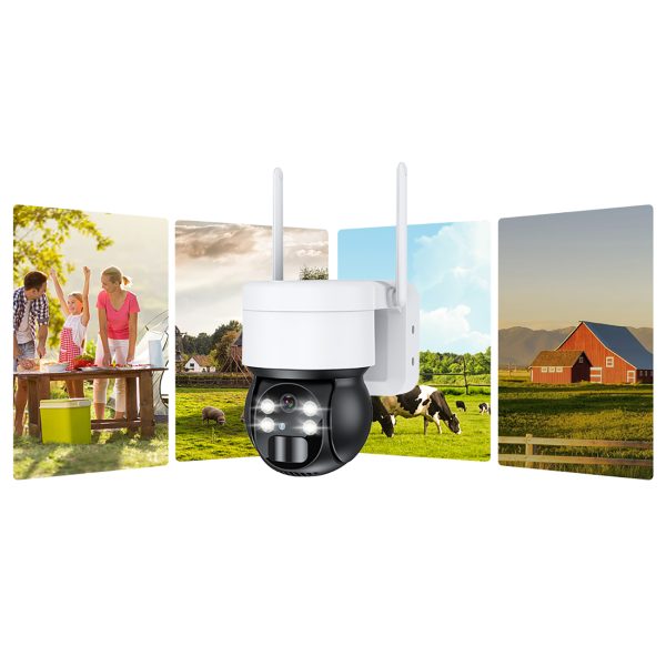 Saules saules kamera PTZ wifi ar 5W ASC006 -WF saules panelis - balts