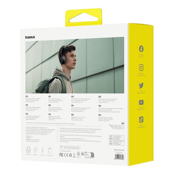 Bezvadu austiņas bass 30 Max Bluetooth 5.3 - melns