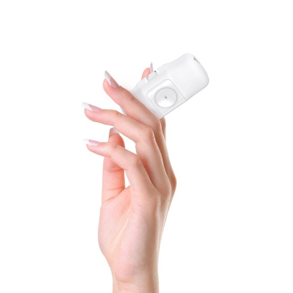 Mini PowerBank 5000MAH 15W USB -C un Apple Watch lādētājs - balts