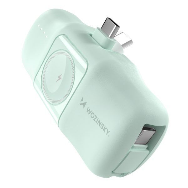 Mini PowerBank 5000MAH 15W USB -C un Apple Watch Charger - Green Mini PowerBank 5000MAH 15W USB -C un Apple Watch Charger - Green