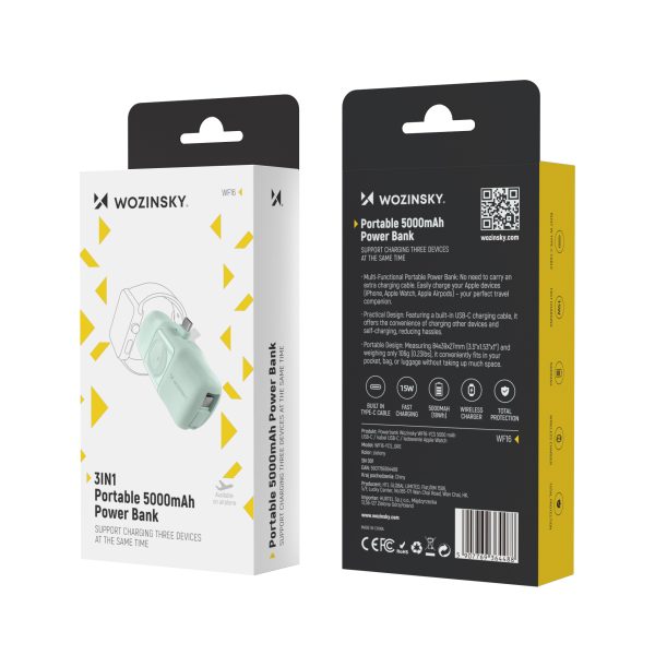 1026764-5-mini-powerbank-5000mah-15w-usb-c-i-ladowarka-do-ap-wozinsky-hurtownia-dropshipping Mini PowerBank 5000MAH 15W USB -C un Apple Watch Charger - Green