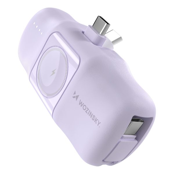 Mini PowerBank 5000MAH 15W USB -C un Apple Watch Charger - Purple
