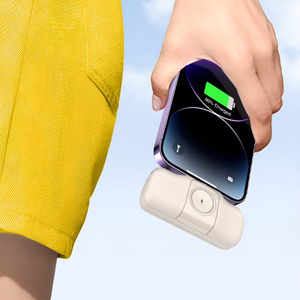 Mini PowerBank 5000MAH 15W USB -C un Apple Watch lādētājs - smilškrāsa