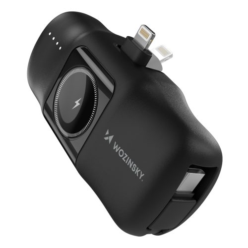 Mini PowerBank 5000MAH 15W iPhone Lightning un Apple Watch lādētājs - melns