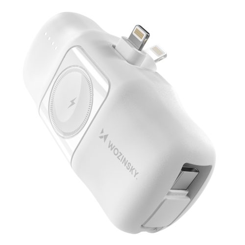 Mini PowerBank 5000MAH 15W iPhone Lightning un Apple Watch lādētājs - balts