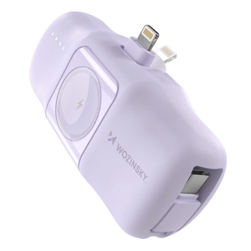 Mini PowerBank 5000MAH 15W iPhone Lightning un Apple Watch lādētājs - Purple