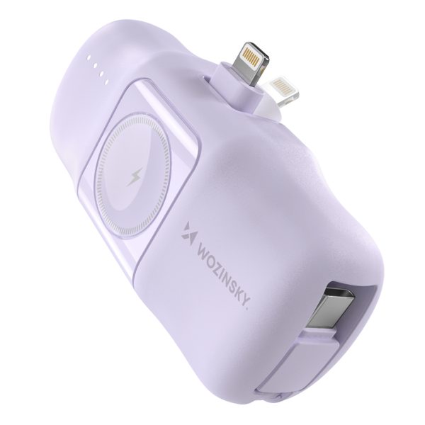 Mini PowerBank 5000MAH 15W iPhone Lightning un Apple Watch lādētājs - Purple