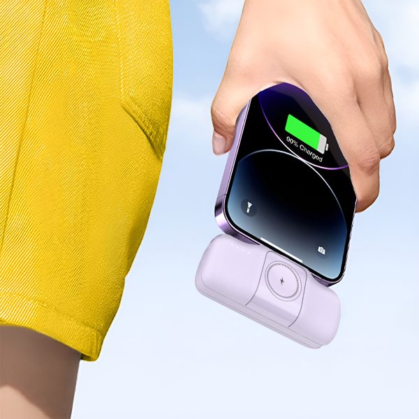 Mini PowerBank 5000MAH 15W iPhone Lightning un Apple Watch lādētājs - Purple