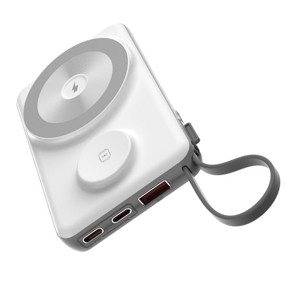 Power Bank 1000MAH vadīja USB-C USB-zibens magsafe Apple Watch-White
