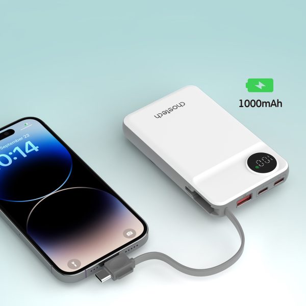Power Bank 1000MAH vadīja USB-C USB-zibens magsafe Apple Watch-White