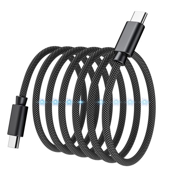 Kabelis USB -C 100W PD kabelis ar 1,2 m magnētisko organizatoru - melns