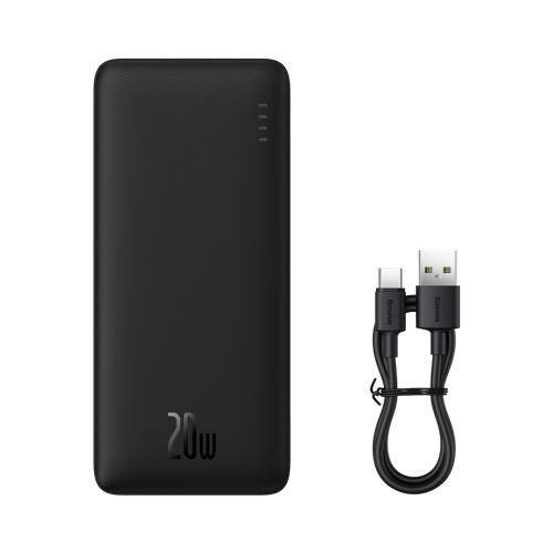 PowerBank AirPow 20W 1000mah ar USB -A kabeli - USB -C 30cm - melns