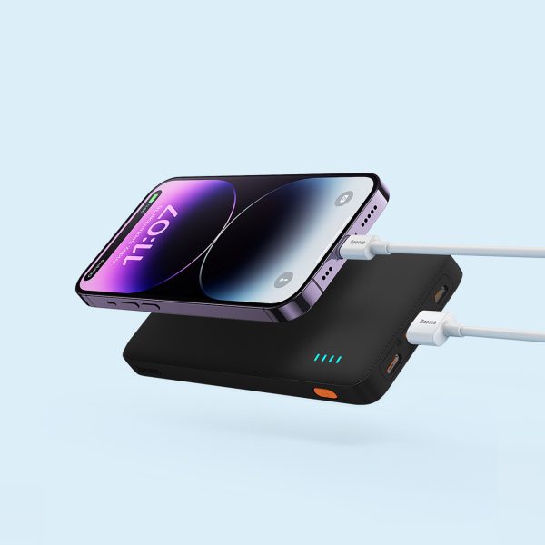 PowerBank AirPow 20W 1000mah ar USB -A kabeli - USB -C 30cm - melns