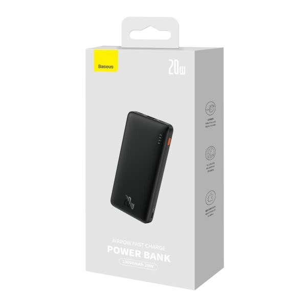 PowerBank AirPow 20W 1000mah ar USB -A kabeli - USB -C 30cm - melns