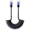 USB-C spirāles kabeļa Cable-USB-C kristāldzidrā sērija 60W 1