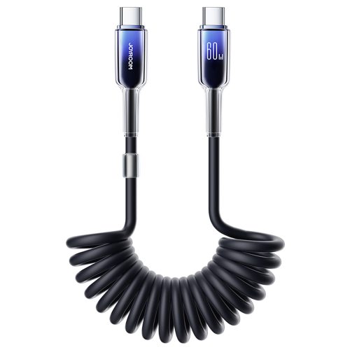 USB-C spirāles kabeļa Cable-USB-C kristāldzidrā sērija 60W 1