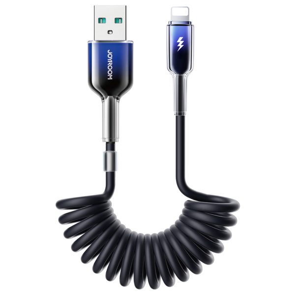 USB -A spirāles kabelis - iphone zibens kristāla - tīrīšanas sērija 3A 1