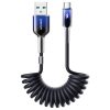 USB-A spirāles kabeļa-USB-C kristāldzidrā sērija 3A 1