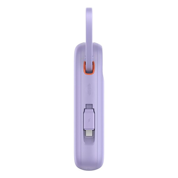 Power Bank 1000MAH QPOW 2 30W ar iebūvētiem -in USB -C kabeļiem -purpursarkanā krāsā