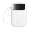 Power Bank 1000MAH QPOW 2 30W ar iebūvētiem -in USB -C kabeļiem -balti
