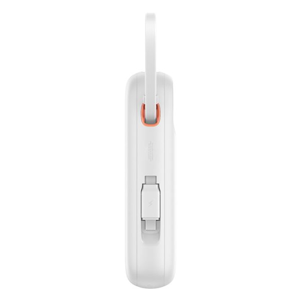 Power Bank 1000MAH QPOW 2 30W ar iebūvētiem -in USB -C kabeļiem -balti