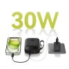 Power Bank 1000MAH QPOW 2 30W ar iebūvētiem -in USB -C kabeļiem -melni