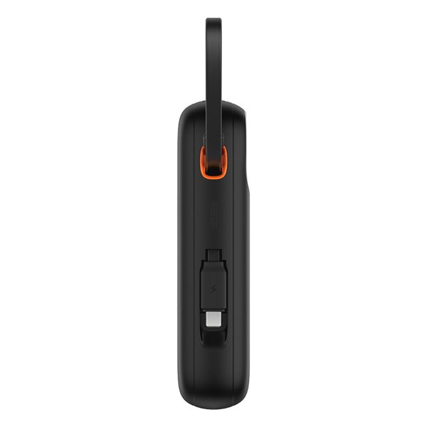 Power Bank 1000MAH QPOW 2 30W ar iebūvētiem -in USB -C kabeļiem -melni