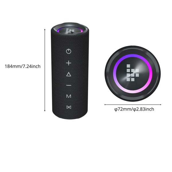 Bluetooth Portable skaļrunis Mirtune C2 24W + USB -C Aux kabeļi - melni