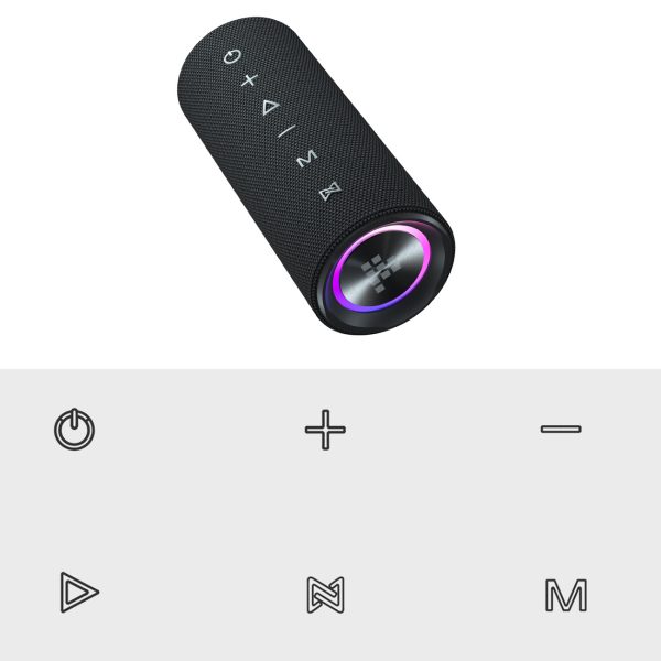 Bluetooth Portable skaļrunis Mirtune C2 24W + USB -C Aux kabeļi - melni
