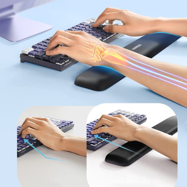 Ergonomiskā tastatūras spilventiņš zem formas memoriāla - melna atmiņa - melna