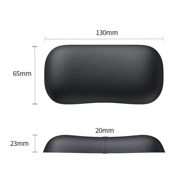 Ergonomiskā plaukstas spilventiņš 130 x 65 mm - melns