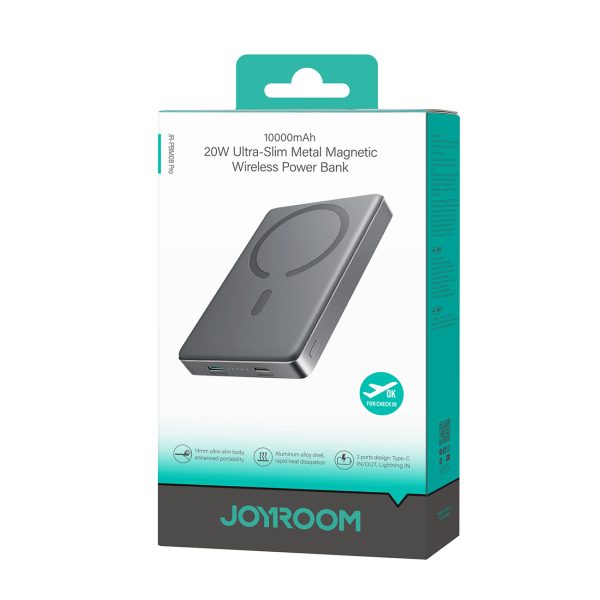 PowerBank Pro 1000MAH Ultra -magnetic Ultractic PD 20W USB -C Lightning -pelēks