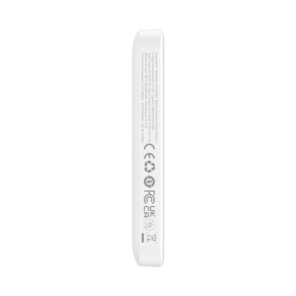PowerBank 6000mAh Magnetic Mini Air 20W ar USB -C kabeli - balts