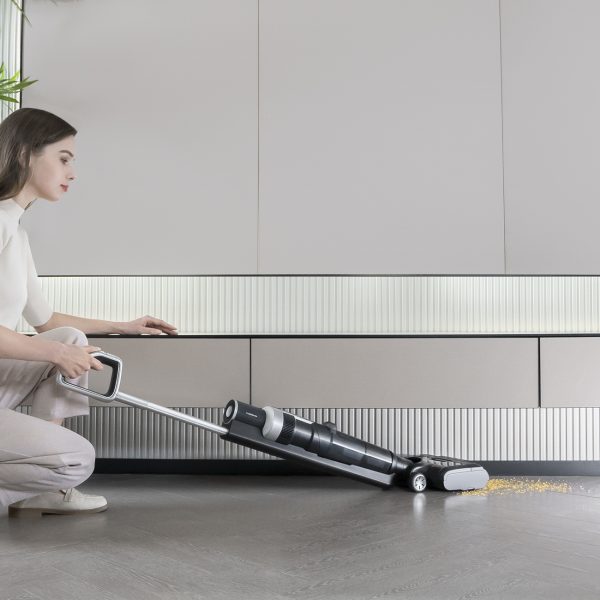 3in1 bezvadu putekļsūcējs ar mopu un skruberi Jimmy HW9 300W - melns un sudrabs