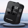 Ceļojuma adapteris Universālais lādētājs 24W ES / US / AUS / UK / 2X USB -A - melns