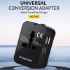 Ceļojuma adapteris Universālais lādētājs 24W ES / US / AUS / UK / 2X USB -A - melns