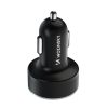 Automašīnu lādētājs ar 50W 2xUSB-C un 2XUSB-A displeja-melnu