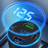 Automašīnu lādētājs ar 50W 2xUSB-C un 2XUSB-A displeja-melnu