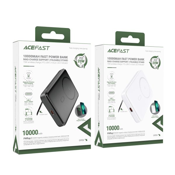 PowerBank 1000mah magnētiskais induktīvs ar PD 20W pamatnes + kabeļa iespēju - melns