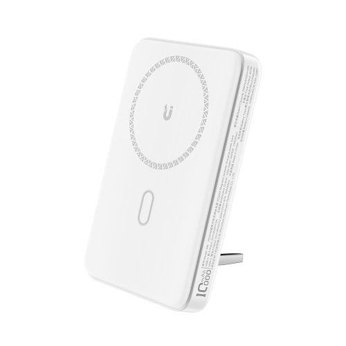 PowerBank 1000mah magnētiskais induktīvs ar opciju Pd 20W bāze + kabelis - balts