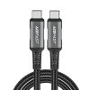 USB-C USB4 PD3.1 5A kabelis datu pārraidei un 4K video pārraidei-pelējuma-melns