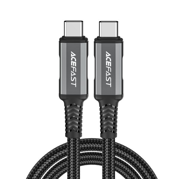 USB-C USB4 PD3.1 5A kabelis datu pārraidei un 4K video pārraidei-pelējuma-melns