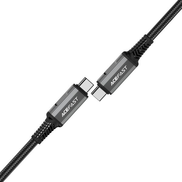 USB-C USB4 PD3.1 5A kabelis datu pārraidei un 4K video pārraidei-pelējuma-melns