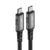 USB-C USB4 PD3.1 5A kabelis datu pārraidei un 4K video pārraidei-pelējuma-melns